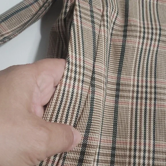MICHAA Plaid Trench Coat NWOT